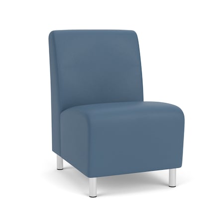 Siena Lounge Reception Armless Guest Chair, Brushed Steel, MD Titan Upholstery